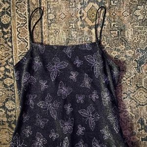 90s Butterfly Print Mini Dress
